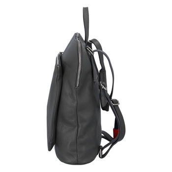 Dámský kožený batůžek kabelka tmavě šedý - ItalY Houtel
