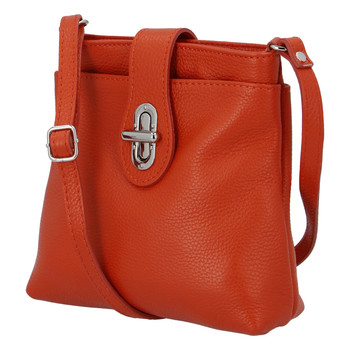 Dámská kožená crossbody kabelka oranžová - ItalY Laira