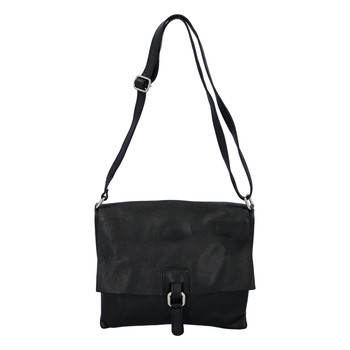 Dámská kožená crossbody kabelka černá - ItalY Eama