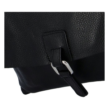 Dámská kožená crossbody kabelka černá - ItalY Eama