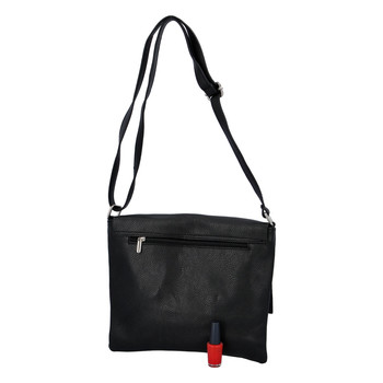 Dámská kožená crossbody kabelka černá - ItalY Eama