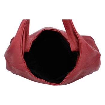Dámská kožená kabelka přes rameno tmavě červená - ItalY SkyFull