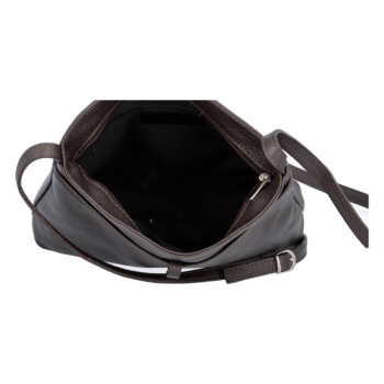 Dámská kožená crossbody kabelka tmavě hnědá - Delami Vera Pelle Eneta