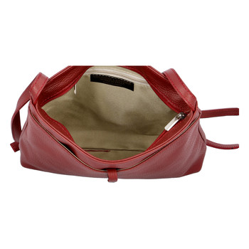 Dámská kožená crossbody kabelka tmavě červená - ItalY Eneta