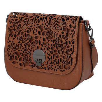 Dámská kožená crossbody kabelka světle hnědá - ItalY Bettery