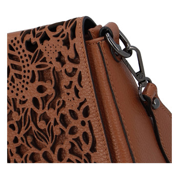 Dámská kožená crossbody kabelka světle hnědá - ItalY Bettery