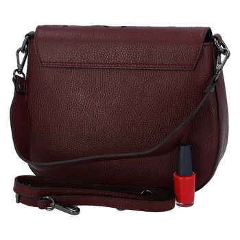 Dámská kožená crossbody kabelka bordo - ItalY Bettery