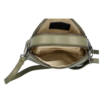 Dámská kožená crossbody kabelka khaki - ItalY Dimba