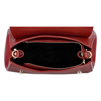 Dámská kožená kabelka tmavě červená - ItalY Lauren Kroko