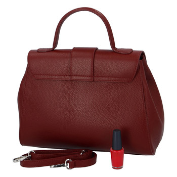 Dámská kožená kabelka tmavě červená - ItalY Lauren