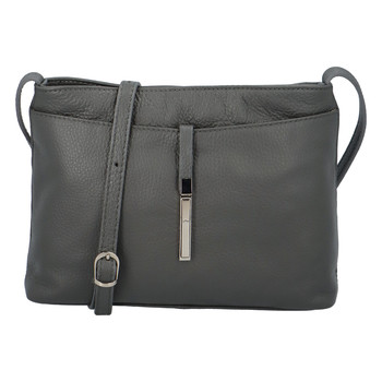 Dámská kožená crossbody kabelka šedá - ItalY Eneta