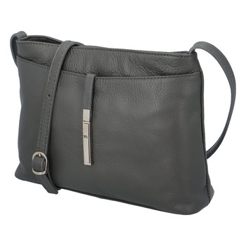 Dámská kožená crossbody kabelka šedá - ItalY Eneta