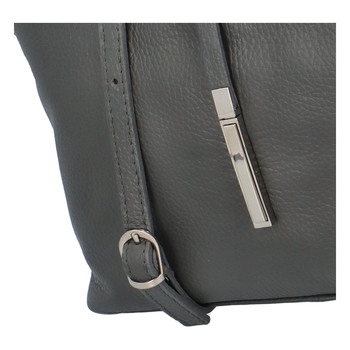 Dámská kožená crossbody kabelka šedá - ItalY Eneta