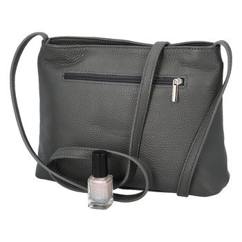Dámská kožená crossbody kabelka šedá - ItalY Eneta
