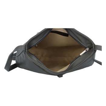 Dámská kožená crossbody kabelka šedá - ItalY Eneta