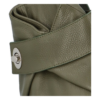 Dámský kožený batůžek tmavě zelený - ItalY Vazky