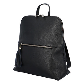 Dámský kožený batoh kabelka černý - ItalY Bruiel