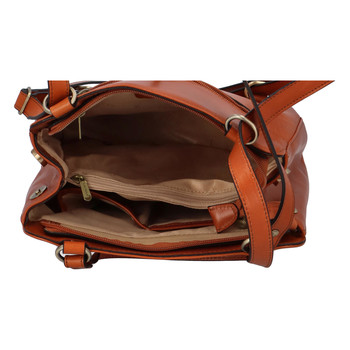 Dámský kožený batoh kabelka světle hnědý - Katana Nycolas