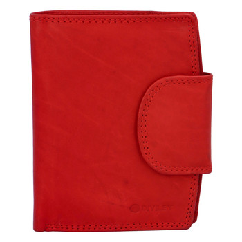 Elegantní červená kožená peněženka se zápinkou - Diviley Universit