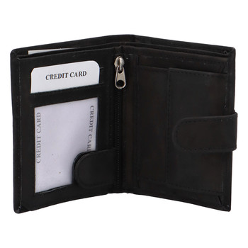 Malá pánská kožená peněženka černá - Diviley M3100