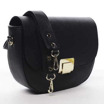 Dámská kožená kabelka černá - ItalY Lisa