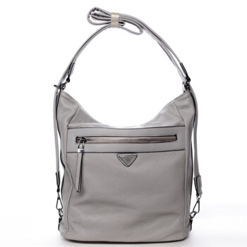 Praktická dámská koženková kabelka/batoh Ida šedá