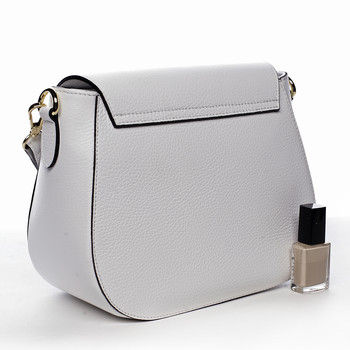 Dámská kožená crossbody kabelka bílá - ItalY Pretty