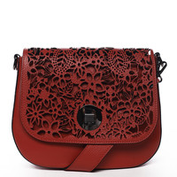 Dámská kožená crossbody kabelka tmavě červená - ItalY Bettery