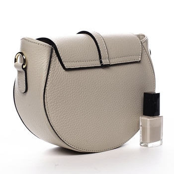 Dámská kožená crossbody kabelka béžová - ItalY Blauke