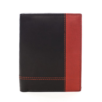 Pánská kožená peněženka černo červená - Diviley Kroll
