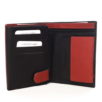 Pánská kožená peněženka černo červená - Diviley Kroll