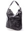 Velká kožená dámská kabelka tmavě šedá - ItalY Celinda