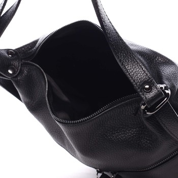 Dámská kožená kabelka batoh černá - ItalY Nadinea