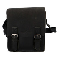 Pánská kožená crossbody taška černá - Greenwood Chemis