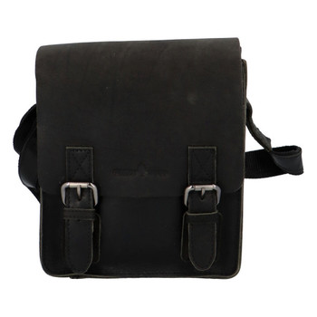 Pánská kožená crossbody taška černá - Greenwood Chemis