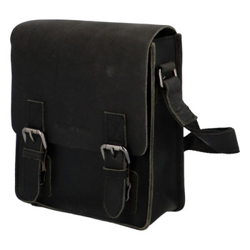 Pánská kožená crossbody taška černá - Greenwood Chemis