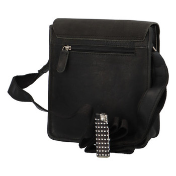 Pánská kožená crossbody taška černá - Greenwood Chemis
