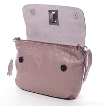 Dámská kožená crossbody kabelka fialovo růžová - ItalY Porta