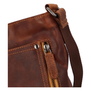 Pánská kožená crossbody taška Milano, světle hnědá
