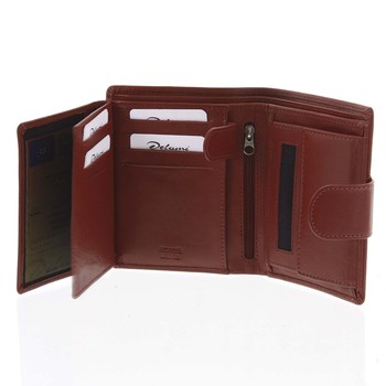 Kožená módní tmavě červená peněženka pro muže - Delami Raynard