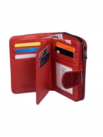 Módní kožená tmavě červená peněženka se vzorem - Lorenti 115RSBF