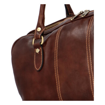 Kožená cestovní taška hnědá - Delami Vera Pelle Lorentto