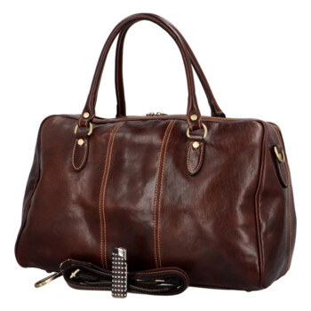 Kožená cestovní taška hnědá - Delami Vera Pelle Lorentto