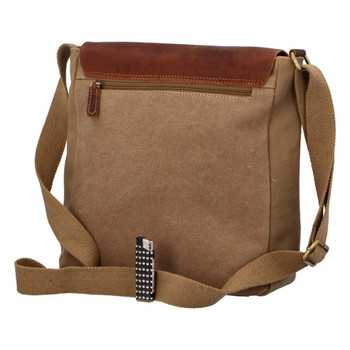 Pánská polokožená brašna khaki - Greenwood Bryson 