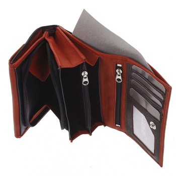 Dámská kožená peněženka černo červená - Bellugio Averi New