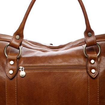 Cestovní kožená taška koňaková - Delami Vera Pelle Equado