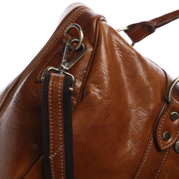 Cestovní kožená taška koňaková - Delami Vera Pelle Equado