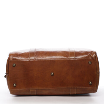 Cestovní kožená taška koňaková - Delami Vera Pelle Equado