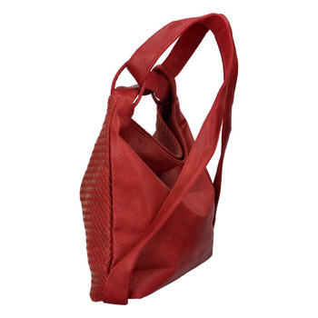 Velká dámská kabelka přes rameno tmavě červená - Paolo Bags Jayruti
