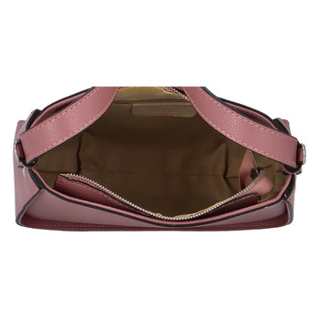 Dámská kožená kabelka přes rameno tmavě růžová - ItalY Demerias
